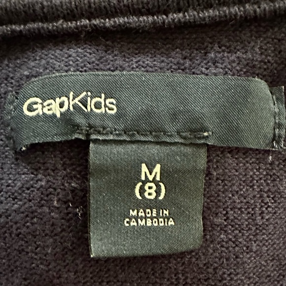 🤍 EUC GAP Kids dress navy blue white polka dot size medium 8 youth - Picture 9 of 10